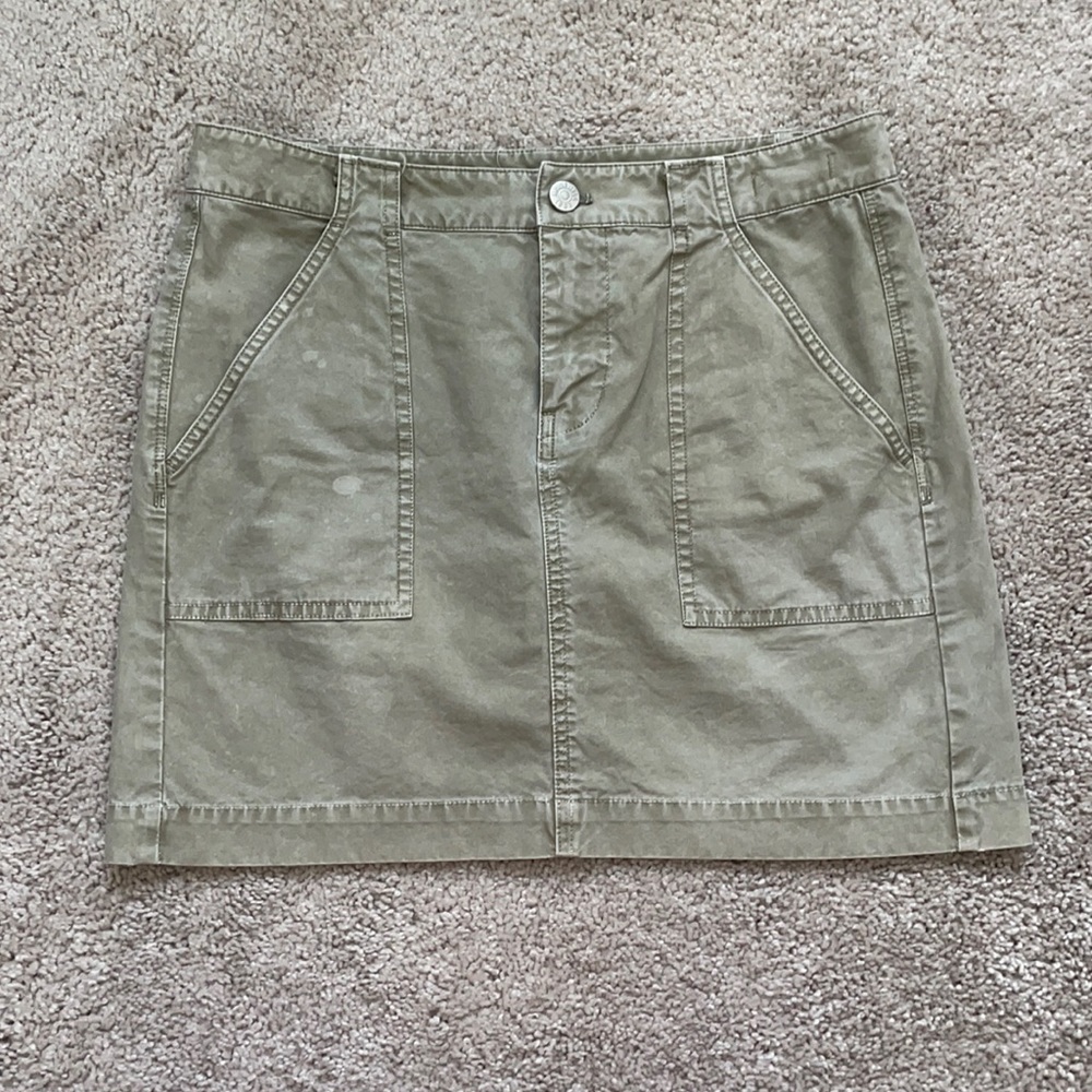 Madewell Olive Cargo Mini Skirt